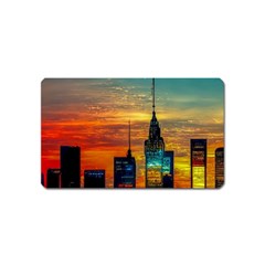 New York City Skyline Usa Magnet (name Card) by Ndabl3x