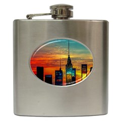 New York City Skyline Usa Hip Flask (6 Oz) by Ndabl3x