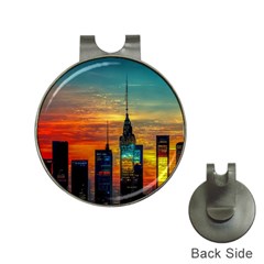 New York City Skyline Usa Hat Clips With Golf Markers by Ndabl3x