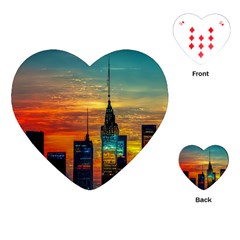 New York City Skyline Usa Playing Cards Single Design (heart) by Ndabl3x