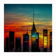 New York City Skyline Usa Medium Glasses Cloth by Ndabl3x