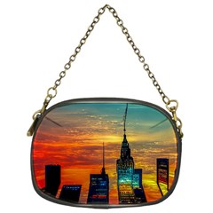 New York City Skyline Usa Chain Purse (one Side) by Ndabl3x