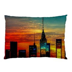 New York City Skyline Usa Pillow Case by Ndabl3x