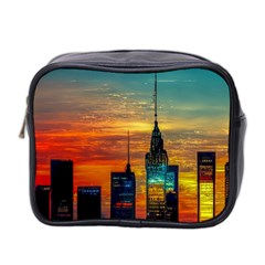 New York City Skyline Usa Mini Toiletries Bag (two Sides) by Ndabl3x