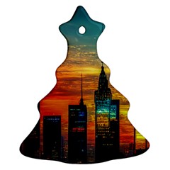 New York City Skyline Usa Ornament (christmas Tree)  by Ndabl3x