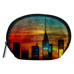 New York City Skyline Usa Accessory Pouch (medium) by Ndabl3x