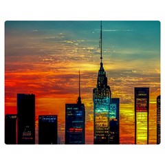 New York City Skyline Usa Two Sides Premium Plush Fleece Blanket (medium) by Ndabl3x