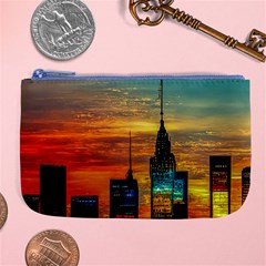 New York City Skyline Usa Large Coin Purse by Ndabl3x