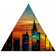 New York City Skyline Usa Wooden Puzzle Triangle by Ndabl3x