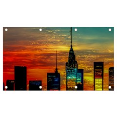 New York City Skyline Usa Banner And Sign 7  X 4  by Ndabl3x