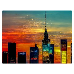 New York City Skyline Usa Two Sides Premium Plush Fleece Blanket (extra Small) by Ndabl3x