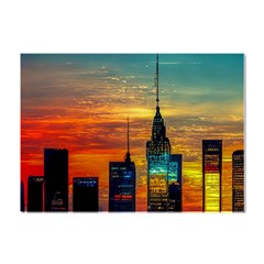 New York City Skyline Usa Crystal Sticker (a4) by Ndabl3x