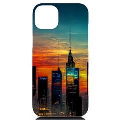 New York City Skyline Usa Iphone 14 Plus Black Uv Print Case by Ndabl3x