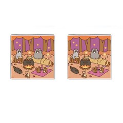 Pusheen Cute Fall The Cat Cufflinks (square)