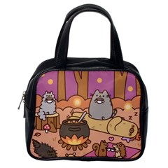 Pusheen Cute Fall The Cat Classic Handbag (one Side) by Ndabl3x