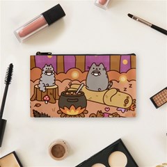 Pusheen Cute Fall The Cat Cosmetic Bag (small) by Ndabl3x