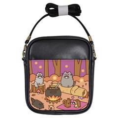 Pusheen Cute Fall The Cat Girls Sling Bag by Ndabl3x