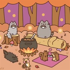 Pusheen Cute Fall The Cat Play Mat (rectangle) by Ndabl3x