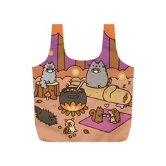 Pusheen Cute Fall The Cat Full Print Recycle Bag (s) by Ndabl3x