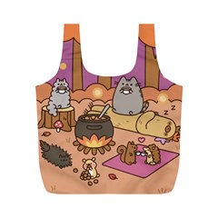 Pusheen Cute Fall The Cat Full Print Recycle Bag (m) by Ndabl3x