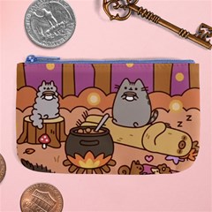 Pusheen Cute Fall The Cat Large Coin Purse by Ndabl3x