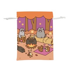 Pusheen Cute Fall The Cat Lightweight Drawstring Pouch (s) by Ndabl3x