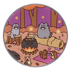 Pusheen Cute Fall The Cat Wireless Fast Charger(white) by Ndabl3x