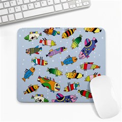 Fish Ocean Sea Water Diving Blue Large Mousepad by Ndabl3x