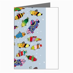 Fish Ocean Sea Water Diving Blue Greeting Cards (pkg Of 8) by Ndabl3x