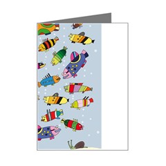 Fish Ocean Sea Water Diving Blue Mini Greeting Card by Ndabl3x