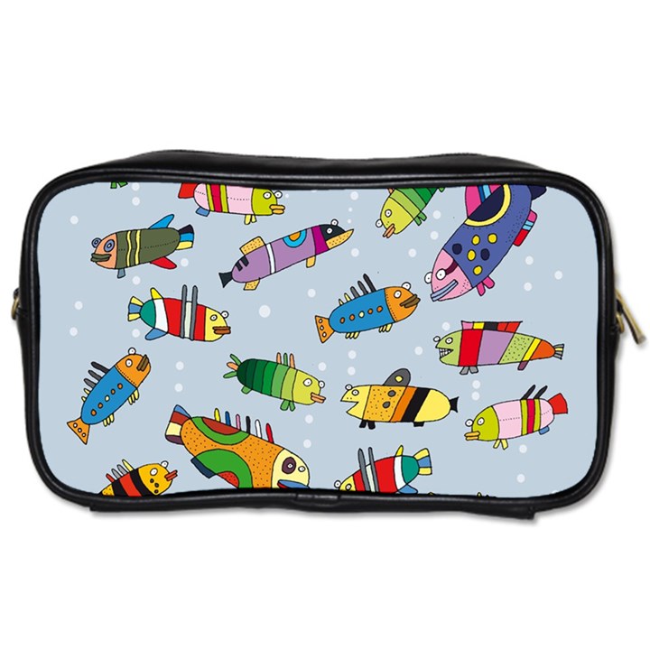 Fish Ocean Sea Water Diving Blue Toiletries Bag (One Side)