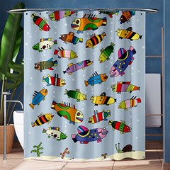 Fish Ocean Sea Water Diving Blue Shower Curtain 60  X 72  (medium)  by Ndabl3x