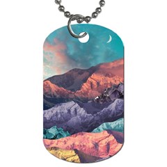 Adventure Psychedelic Mountain Dog Tag (two Sides) by Ndabl3x