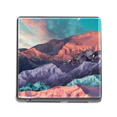 Adventure Psychedelic Mountain Memory Card Reader (square 5 Slot) by Ndabl3x