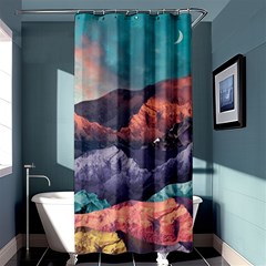 Adventure Psychedelic Mountain Shower Curtain 36  X 72  (stall)  by Ndabl3x