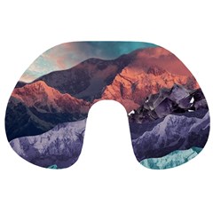 Adventure Psychedelic Mountain Travel Neck Pillow by Ndabl3x