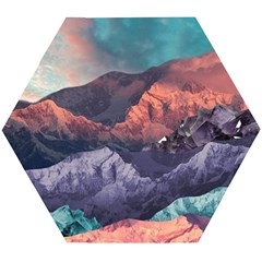 Adventure Psychedelic Mountain Wooden Puzzle Hexagon by Ndabl3x