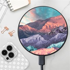 Adventure Psychedelic Mountain Wireless Fast Charger(black) by Ndabl3x