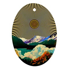 Surreal Art Psychadelic Mountain Ornament (oval) by Ndabl3x