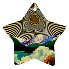 Surreal Art Psychadelic Mountain Ornament (star) by Ndabl3x