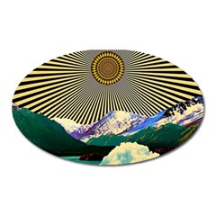 Surreal Art Psychadelic Mountain Oval Magnet by Ndabl3x