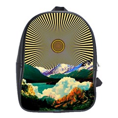 Surreal Art Psychadelic Mountain School Bag (large) by Ndabl3x