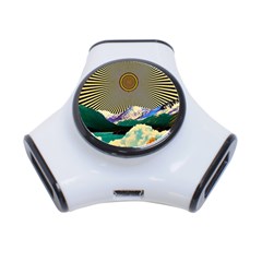 Surreal Art Psychadelic Mountain 3-port Usb Hub by Ndabl3x