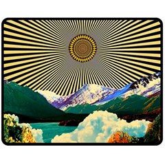 Surreal Art Psychadelic Mountain Two Sides Fleece Blanket (medium) by Ndabl3x