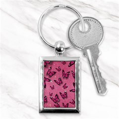 Pink Glitter Butterfly Key Chain (rectangle) by Ndabl3x