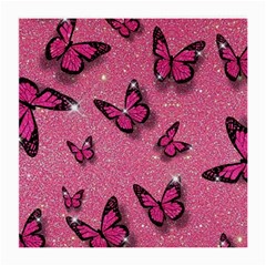 Pink Glitter Butterfly Medium Glasses Cloth by Ndabl3x