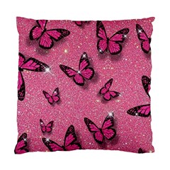 Pink Glitter Butterfly Standard Cushion Case (one Side) by Ndabl3x