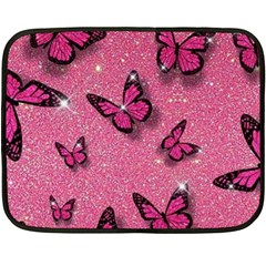 Pink Glitter Butterfly Fleece Blanket (mini) by Ndabl3x