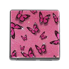 Pink Glitter Butterfly Memory Card Reader (square 5 Slot) by Ndabl3x