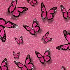 Pink Glitter Butterfly Play Mat (square) by Ndabl3x